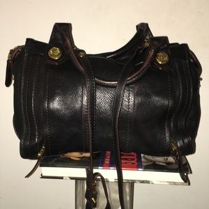 Oryany Blueish Black Leather Bag